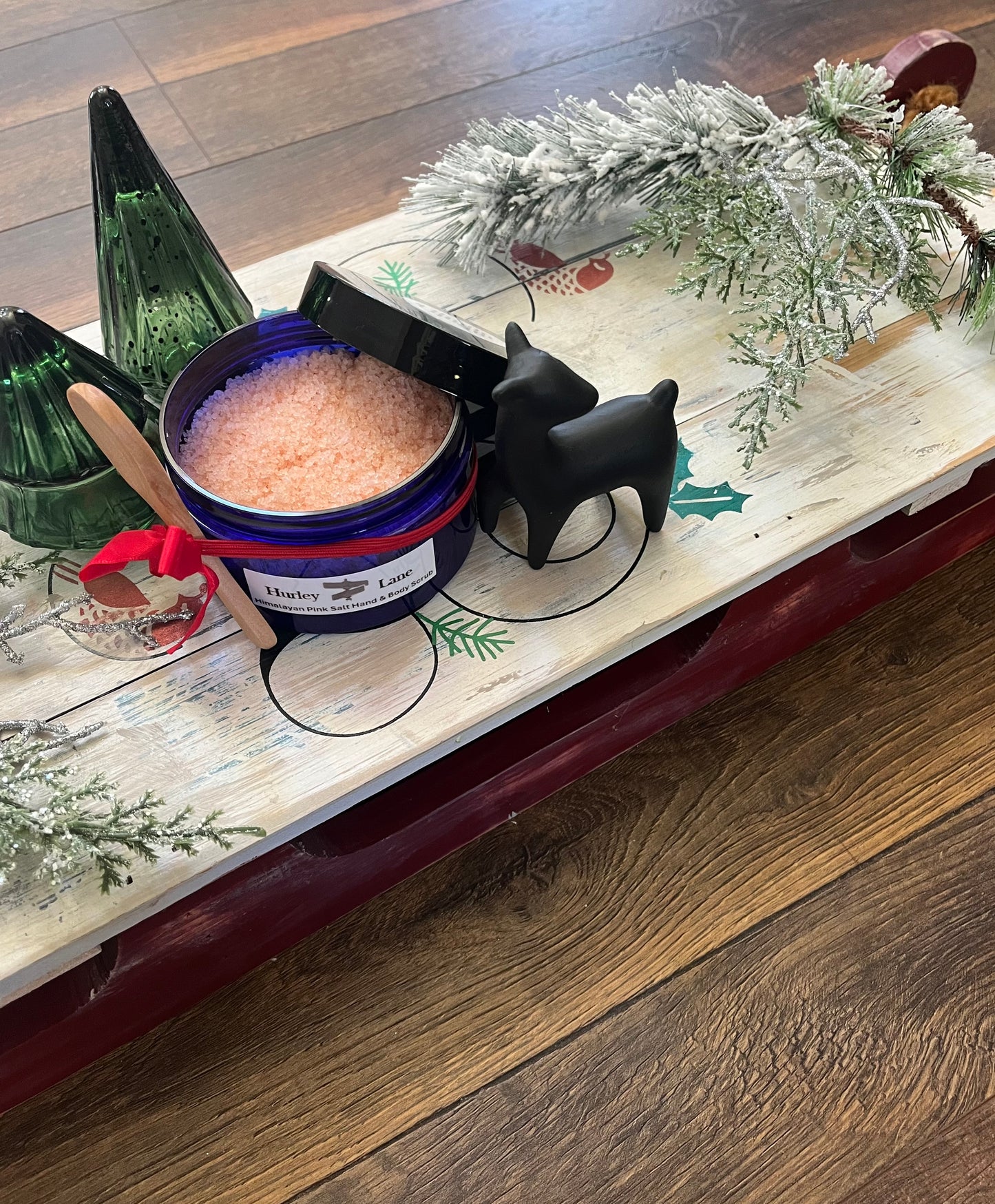 8.0 oz ( Frosted Peppermint)Himalayan Pink Salt Hand & Body Scrub BPA Free Plastic Shipping Jar